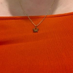Gold Lotus Necklace - lotus flower - minimalist